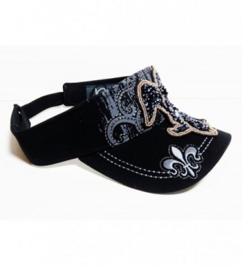 Beaded Fleur Lis Visor Black