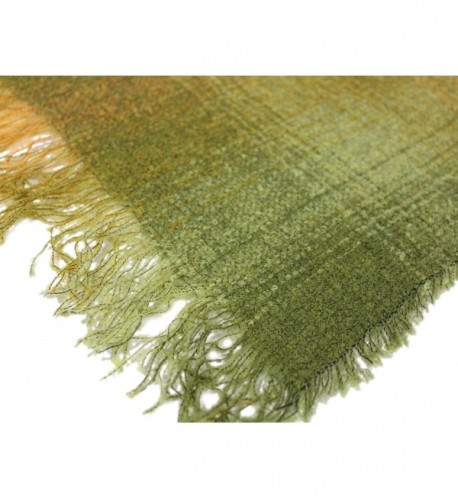 Scarf Green Check Lambswool Blend in Cold Weather Scarves & Wraps