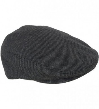 Wool Blend Tweed Winter Ivy Scally Cap Flat Driver Hat 5 Point Newsboy - Black & Grey - CD128QU2B81