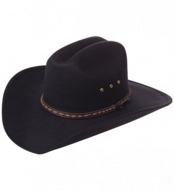 Enimay Western Outback Cowboy Hat Men's Women's Style Felt Canvas - Plain Black - CL18032M9XK