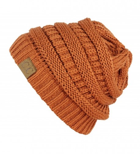 Unisex Trendy Warm Chunky Soft Stretch Cable Knit Slouchy Beanie Skully - CA11IKYELFF