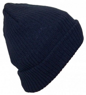Best Winter Hats Adult Solid Color Thick W/Fleece Lined Cuffed Winter Hat (One Size) - Navy - CR11Q5DBK4N
