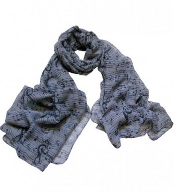 Music Print Viscose Scarf CSJ-L-33 - GY - C611PSOFRNZ