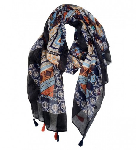 DOCILA Aztec Pattern Shawl- Womens Cozy Wrap Scarf- Swimsuit Cover Ups - Multicolor - CX17YHC49KD