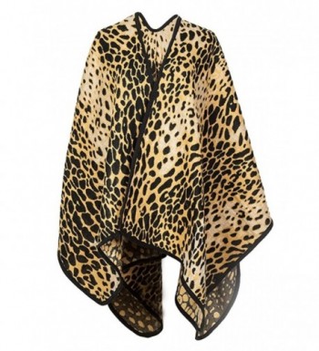 Women's Winter Leopard Big Scarf Blanket Warm Poncho Shawl Wrap Light ...