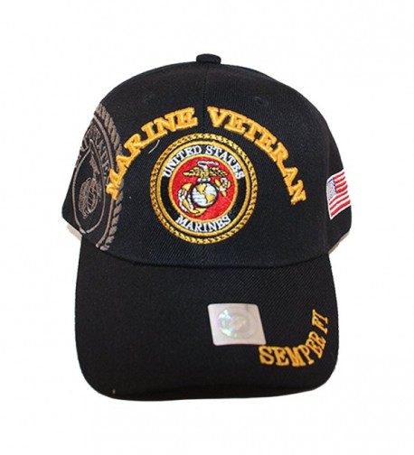 U.S. Marine Corps Patriot Baseball Caps - Marine Veteran Gold - CA11KX6SAPT