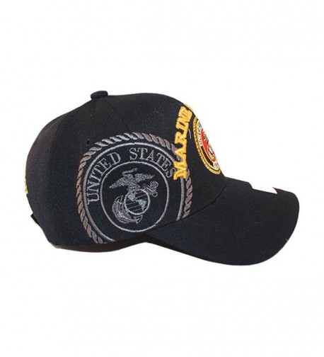 USMC Black Marine Veteran Gold in Men's Baseball Caps