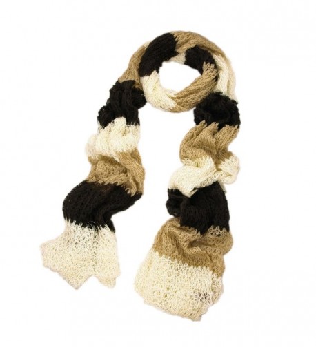 Winter Striped Shimmer Scarf Brown