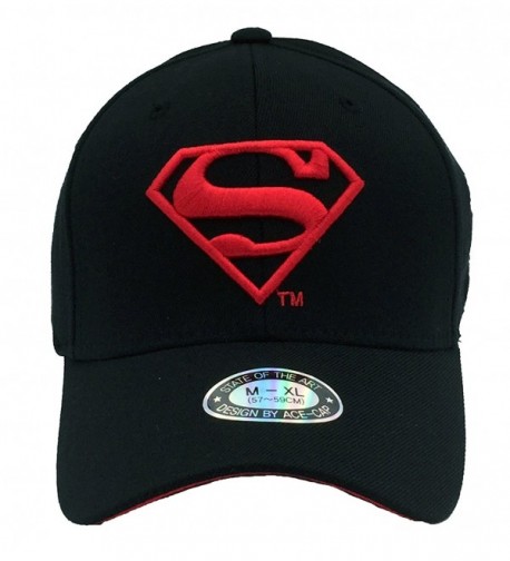 POPKORS Superman Embroidery Flex Fit Baseball in Men's Baseball Caps