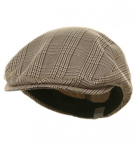 Big Size Elastic Plaid Fashion Ivy Cap - Beige (For Big Head) - CV113HAHOZ5