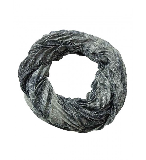 Collection Eighteen Women's Paisley Pleated Infinity Scarf - Grey - C511Q05RSHJ
