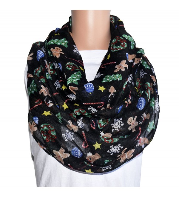 TOOTO Merry Christmas Sheer Lightweight Scarf Print Shawl For Christmas Season - Infinity Scarf - C0188Y9HCT3