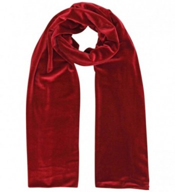 Red Long Velvet Evening Scarf