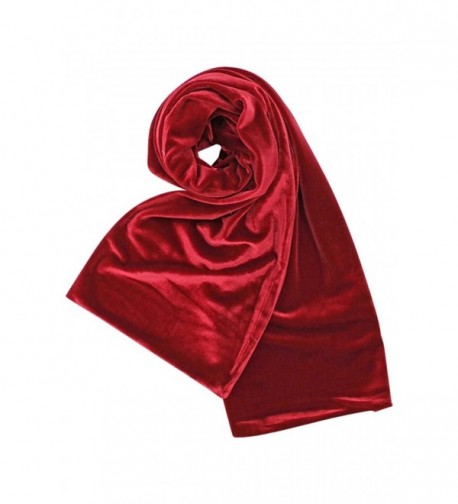 Red Long Velvet Evening Scarf in Cold Weather Scarves & Wraps