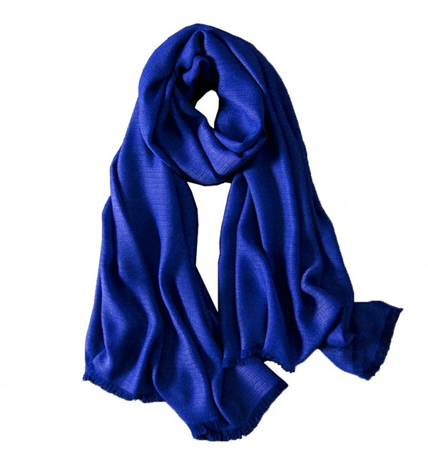 CosyZanx Women Lightweight Scarf Soft Fashion Cotton Wrap in Solid Colors - Blue - CB189I6GE9G