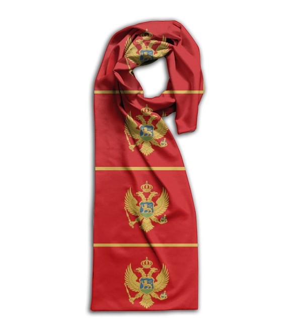 Montenegro Flag Scarf Scarfs Scarves Double Sided Printing - White - CV188UESNH2