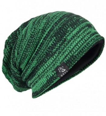 HISSHE Men Oversize Skull Slouch Beanie Large skullcap Knit Hat - Green - C0183YWT4WE