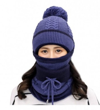 Heurm Alado Winter Beanie Hat Scarf and Mask Set 3 Pieces Thick Warm Knit Cap For Women - F1 - C3188Z0E9ZL