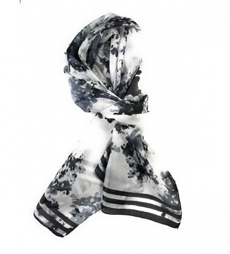 HTrends Womens Genuine Abstract Flowers in Fashion Scarves