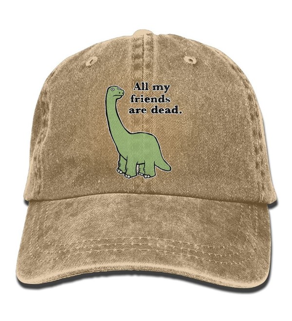 Men And Women All My Friends Are Dead Dinosaur Vintage Jeans Baseball Cap - Natural - CG187Y2TECA