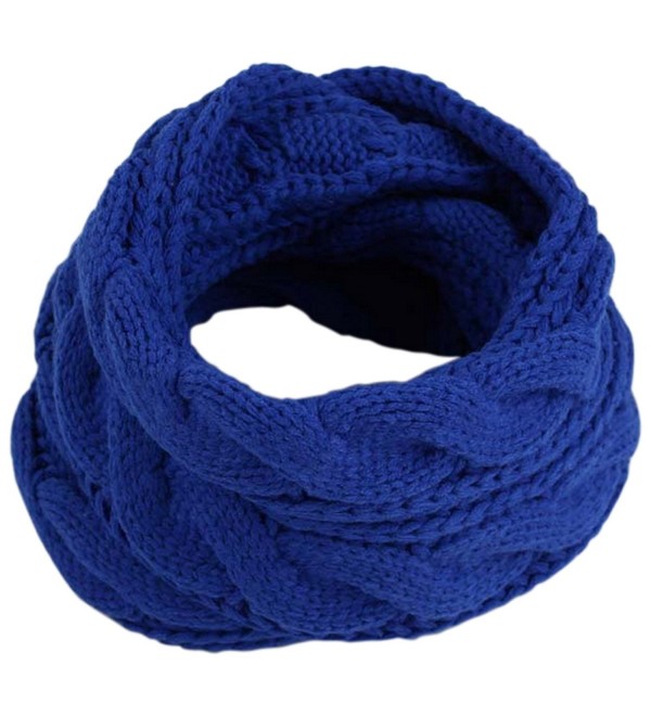 JOYEBUY Women Lady Thick Wool Knit Scarf Warm Winter Infinity Circle Loop Scarf Valentine Gift - Royal Blue - CG187KD8Q3U