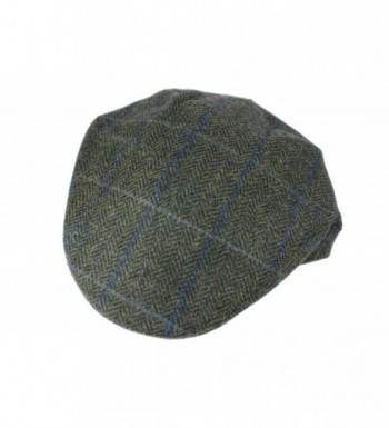 Mucros Irish Tweed Green Herringbone in Men's Newsboy Caps