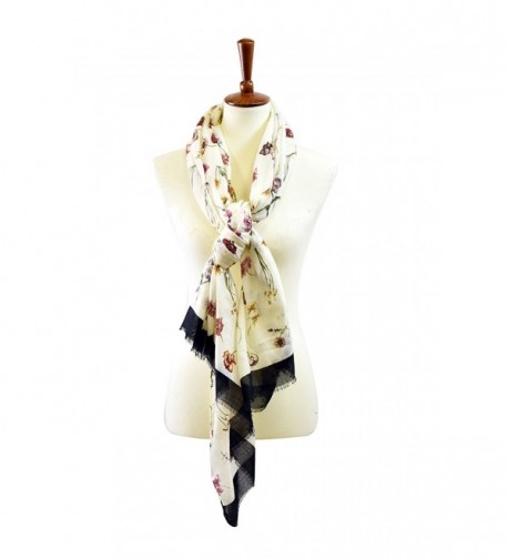 Floral Print Scarf - Ivory - CY18687OQZS