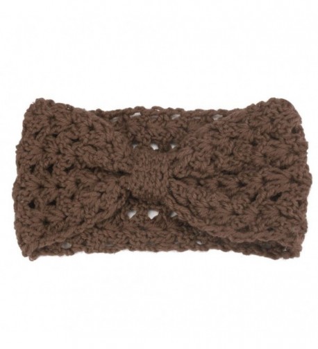 Creazy Women Winter Warmer Hollow Out woolen Yarn Woven Handcraft Hairband - Khaki - C4127NSZKJ9