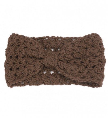 Creazy Women Winter Warmer Hollow Out woolen Yarn Woven Handcraft Hairband - Khaki - C4127NSZKJ9