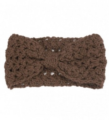 Creazy Women Winter Warmer Hollow Out woolen Yarn Woven Handcraft Hairband - Khaki - C4127NSZKJ9