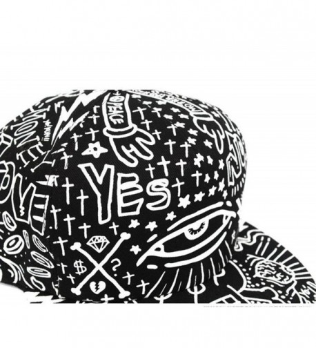 OutTop Unisex Baseball Cap Snapback Caps Hip Hop Hats [Scrawl] - Black - CR12O41FFSB