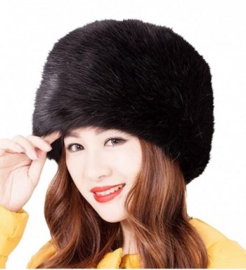 Faux Fur Headband for Women Winter Earwarmer Earmuff Hat Ski - Black - CG12JPOZKP3