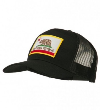 California State Flag Patched Twill Mesh Cap - Black - C911QLM8TMJ