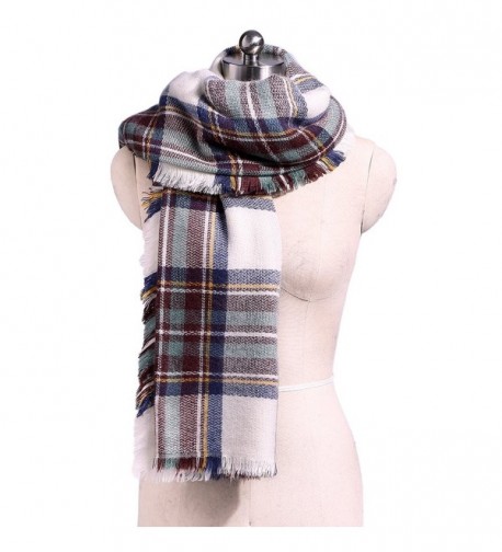 Winter Plaid Scarf Soft Warm Shawl Women Blanket Multicolor Blue Green ...