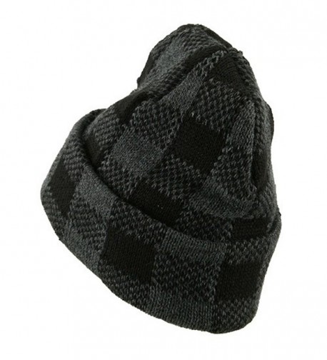 Buffalo Plaid Cuff Beanie Hat in Men's Skullies & Beanies