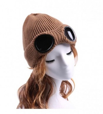 Winter Beanie Hat Warm Knit Skull Cap Ski Hat With Glasses For Women - Oranger - CB188ZTIH3Z