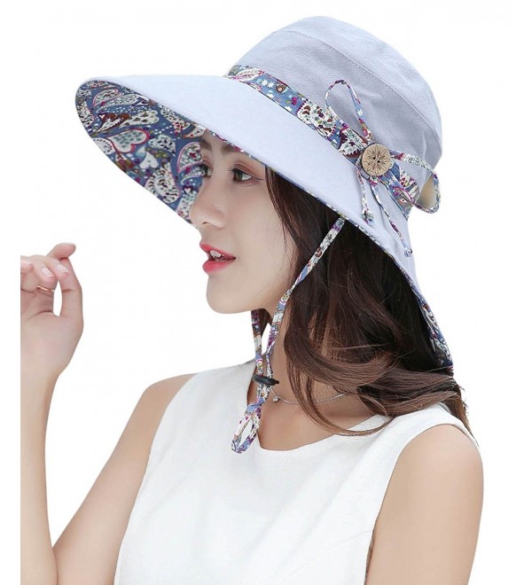 HindaWi Sun Hats For Women Wide Brim UV Protection Foldable Floppy Beach Hat - Grey - CF1845MXGG5