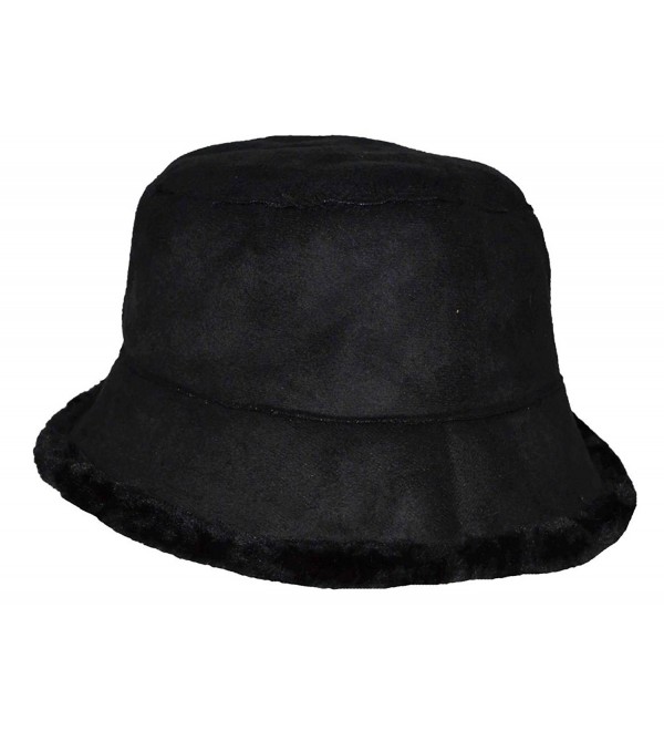 Angela & William Women's Suede Feel Bucket Hat - Black - CV12NT7YQHF