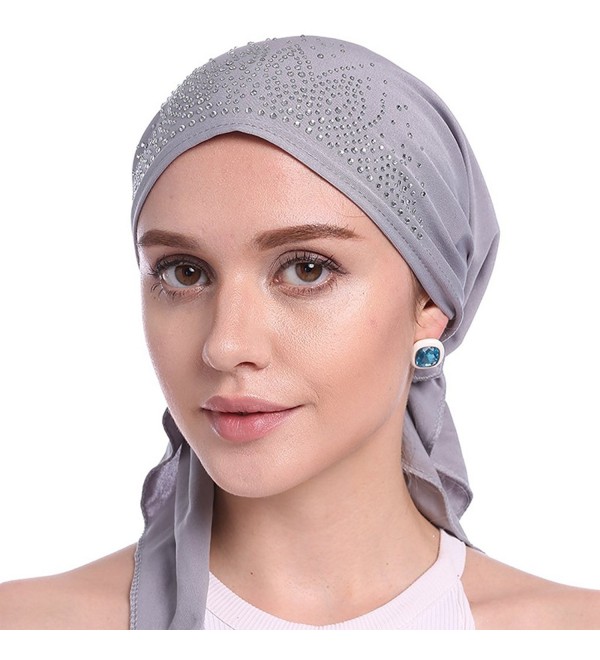 Womens Beanie Turban Headwear Patients - Gray - CQ184EHA34G