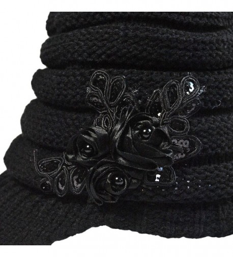 Women Winter Sequin Flower Accent in Women's Skullies & Beanies