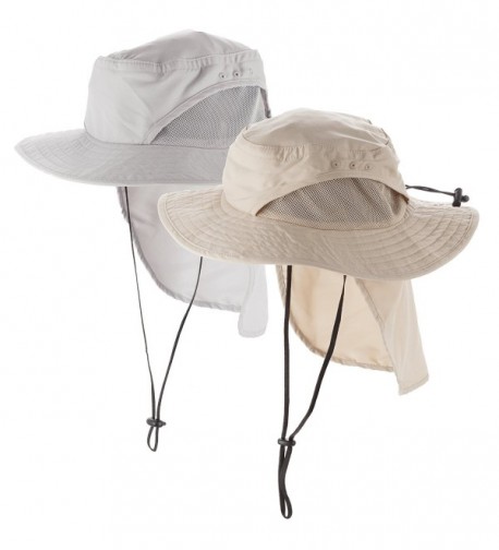 Boonie Men's and Women's Sun Hat With Ventilation and Foldable Neck Flap - Khaki - C6184WZIU3G